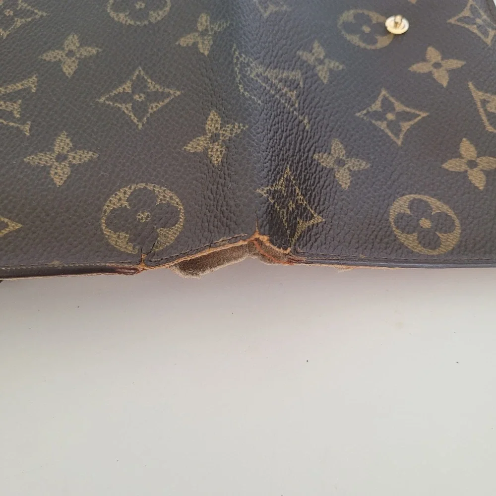 Louis Vuitton Monogram Canvas Vintage Tri-Fold Long Wallet Brown‎ M61215 France